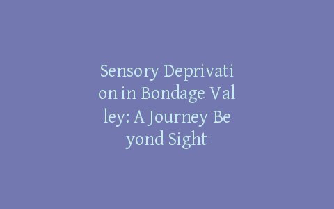 Sensory Deprivation in Bondage Valley: A Journey Beyond Sight